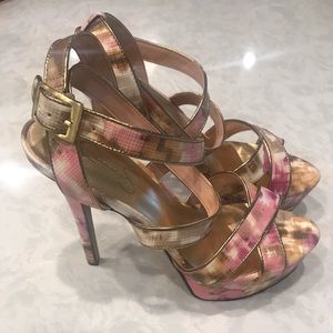 Jessica Simpson Pink Multicolored Platform Heels